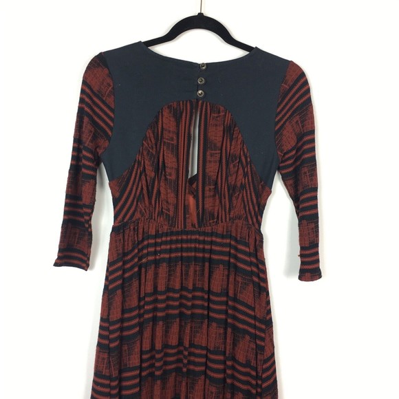NWT Free People NEW ROMANTICS Lelani Hi-Lo Wrap Dress Women Sz XS Red Black - Picture 7 of 7
